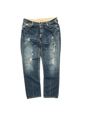 BRAPPERS W30” distressed blue boyfriend lower rise straight leg jeans vintage